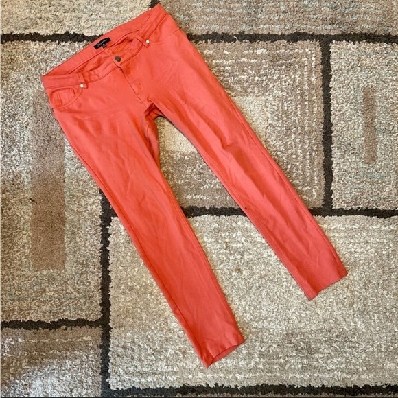 Shinestar Bright Orange Mid Rise Skinny Chinos Size XL - Picture 1 of 9